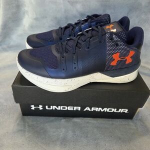 Under Armour Womens Navy and Orange Sneakers